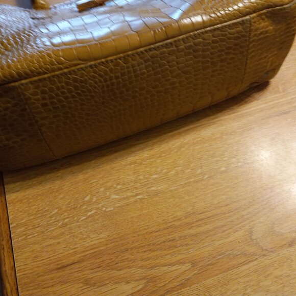 AUTHENTIC LONGCHAMP Roseau Croc Embossed Leather Tote Bag Handbag Purse FRANCE - Picture 5 of 10